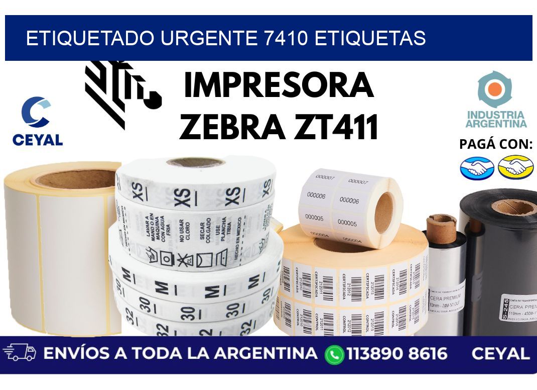 etiquetado urgente 7410 etiquetas