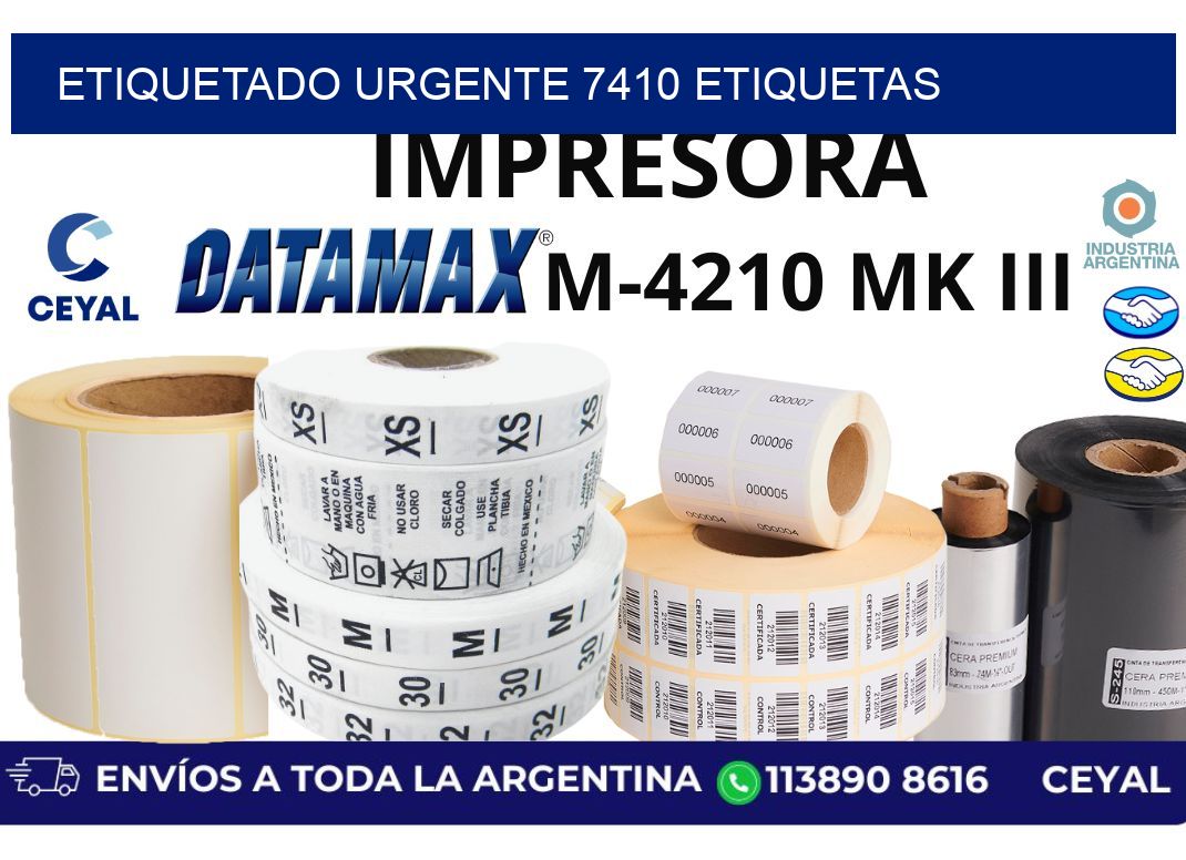 etiquetado urgente 7410 etiquetas