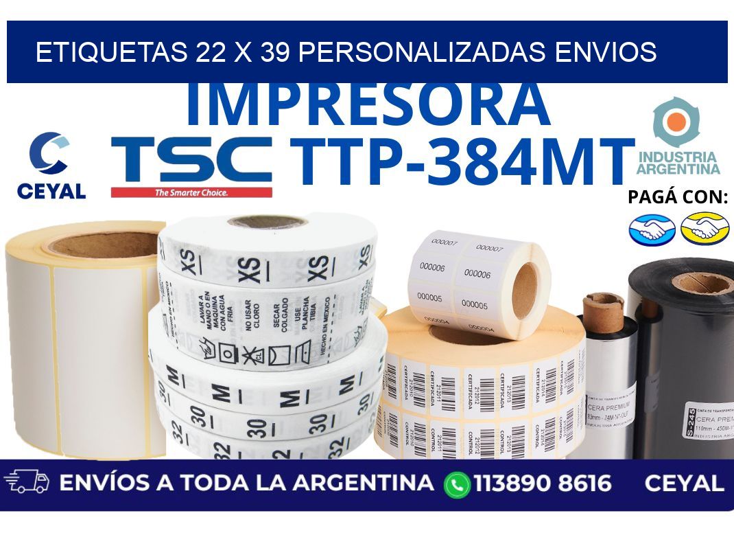 etiquetas 22 x 39 personalizadas envios