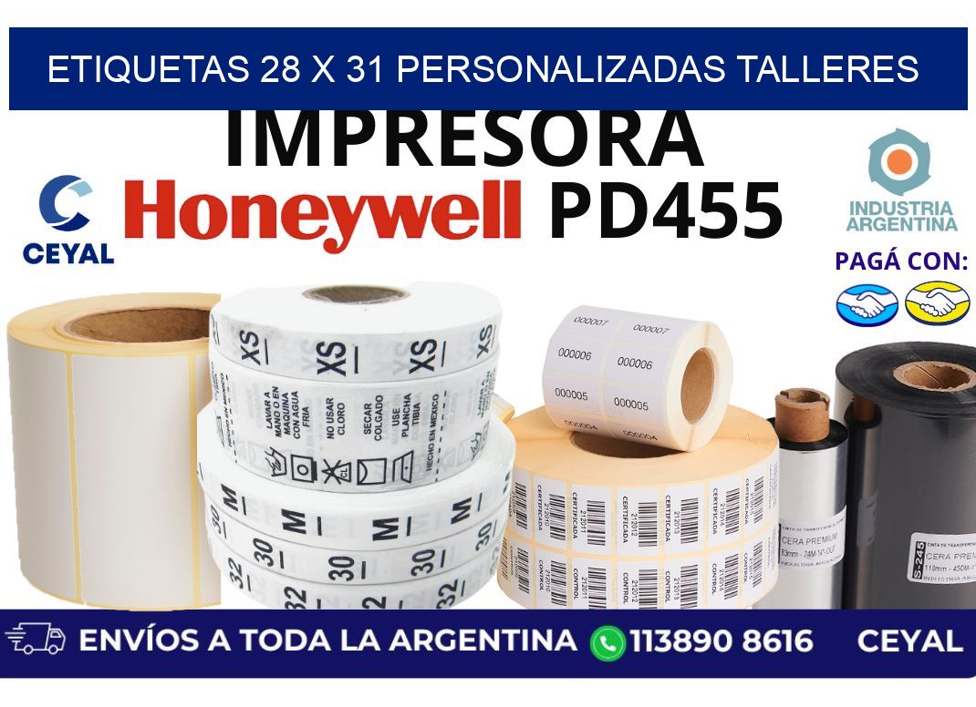 etiquetas 28 x 31 personalizadas talleres