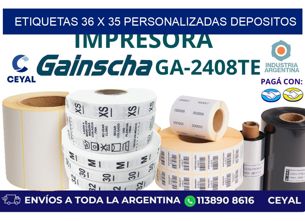 etiquetas 36 x 35 personalizadas depositos