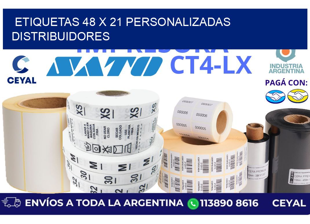etiquetas 48 x 21 personalizadas distribuidores