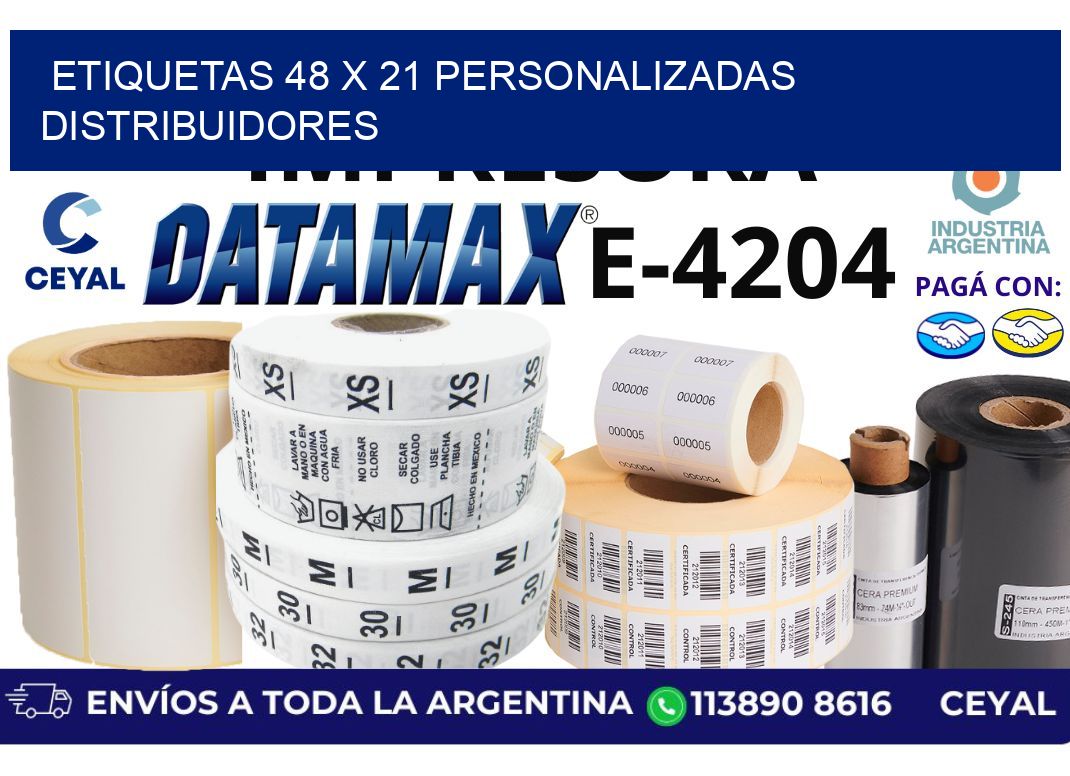 etiquetas 48 x 21 personalizadas distribuidores