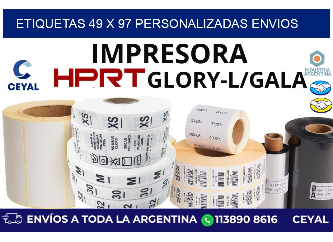 etiquetas 49 x 97 personalizadas envios