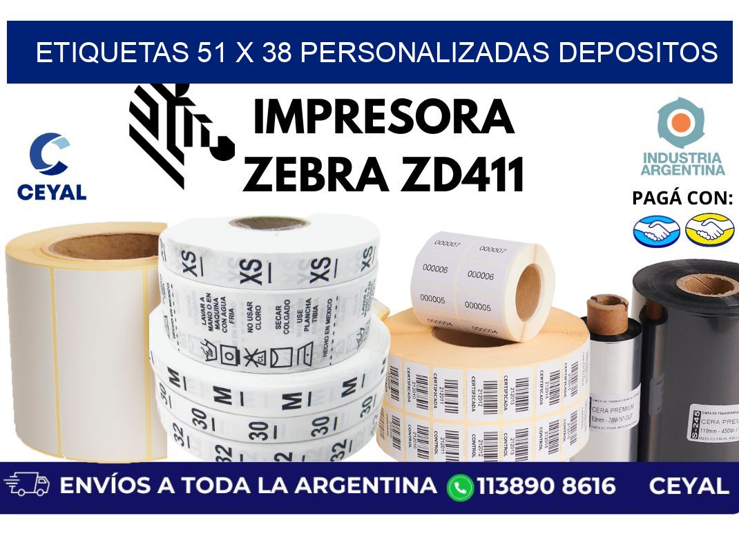 etiquetas 51 x 38 personalizadas depositos