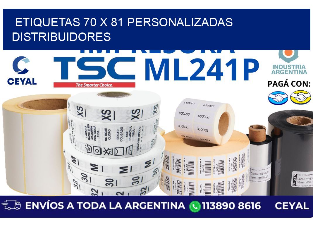etiquetas 70 x 81 personalizadas distribuidores