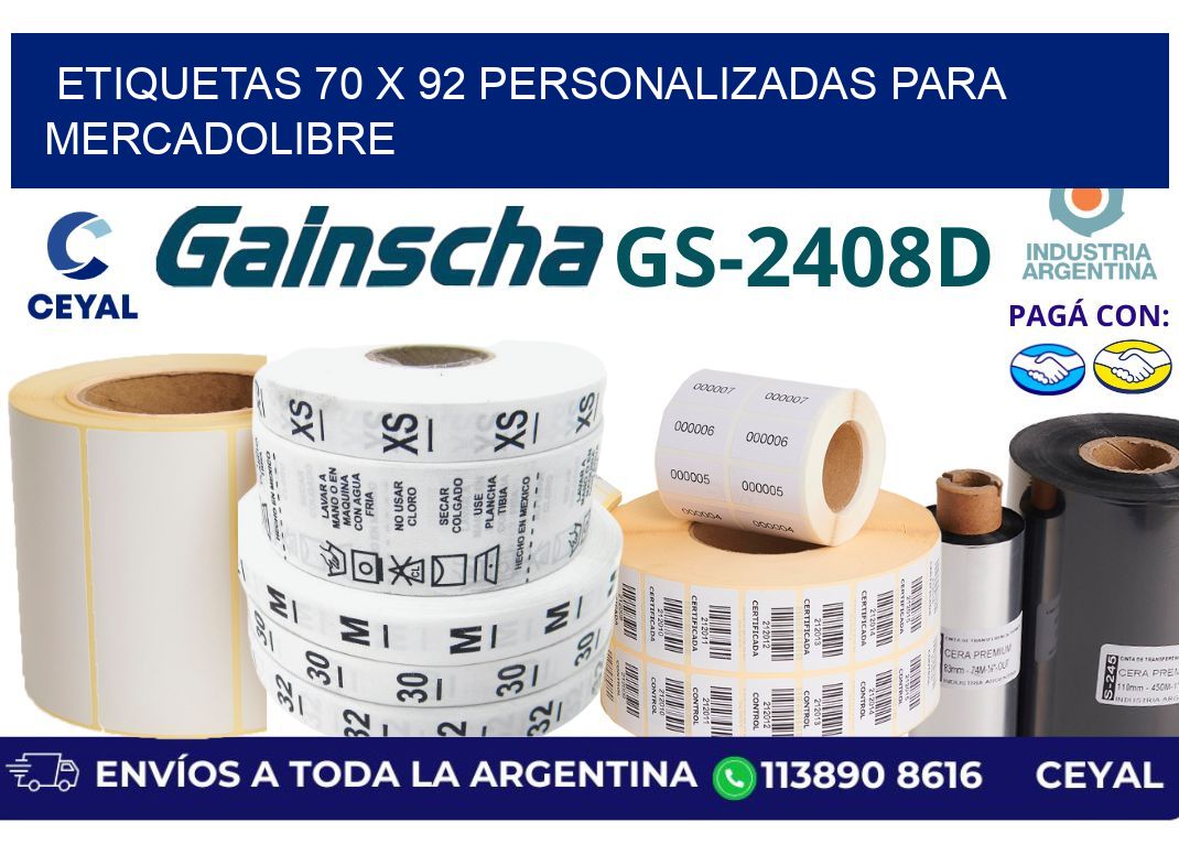 etiquetas 70 x 92 personalizadas para mercadolibre