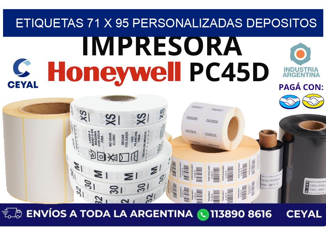 etiquetas 71 x 95 personalizadas depositos