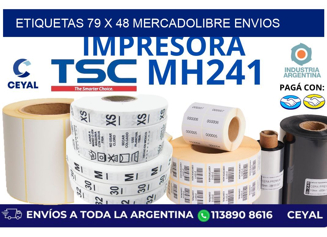 etiquetas 79 x 48 mercadolibre envios