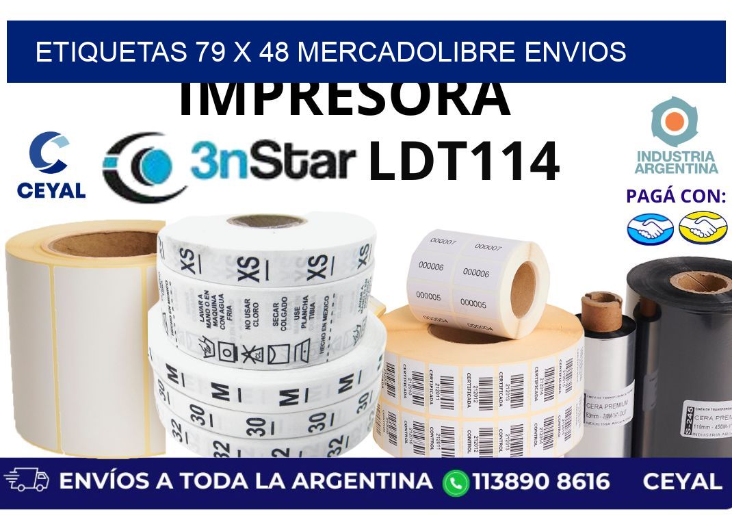 etiquetas 79 x 48 mercadolibre envios