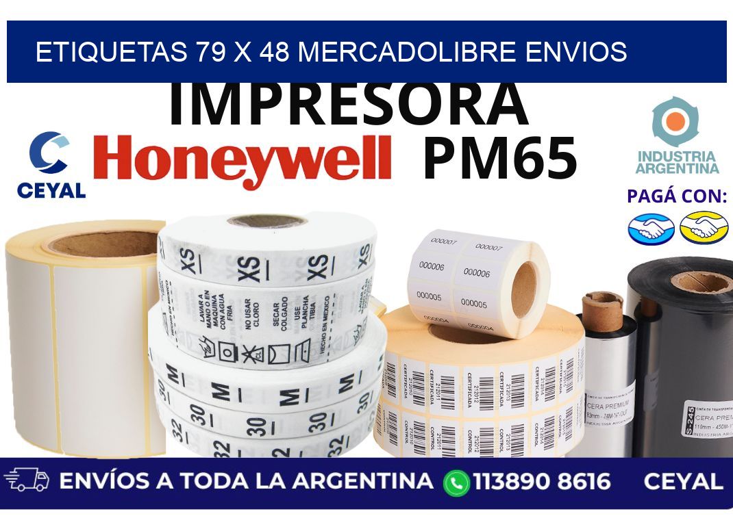 etiquetas 79 x 48 mercadolibre envios