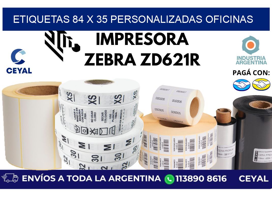 etiquetas 84 x 35 personalizadas oficinas