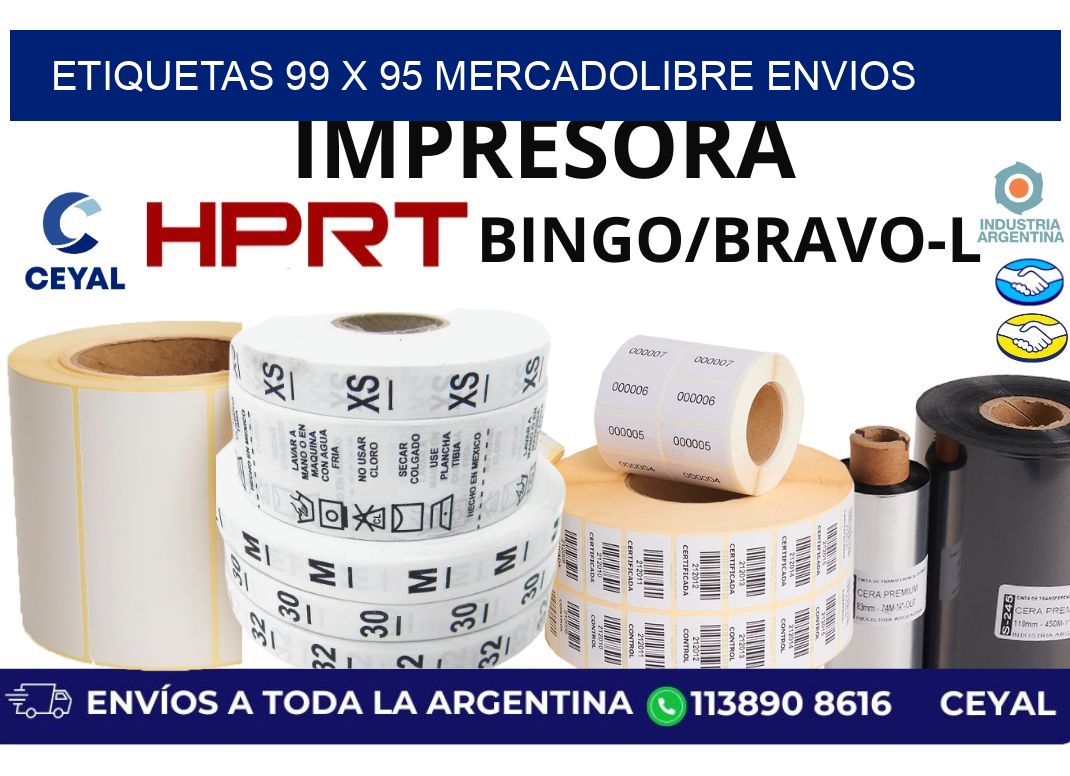 etiquetas 99 x 95 mercadolibre envios