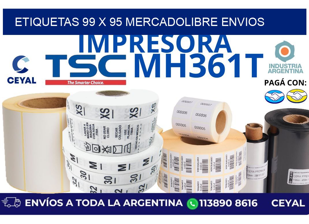 etiquetas 99 x 95 mercadolibre envios