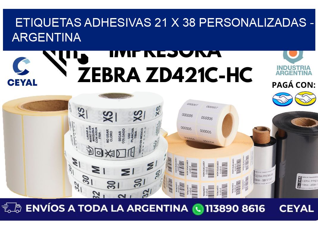 etiquetas adhesivas 21 x 38 personalizadas - Argentina