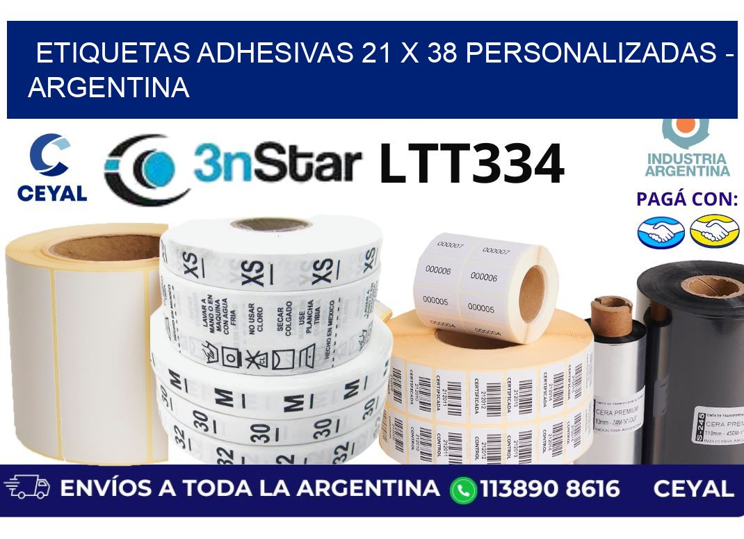 etiquetas adhesivas 21 x 38 personalizadas - Argentina