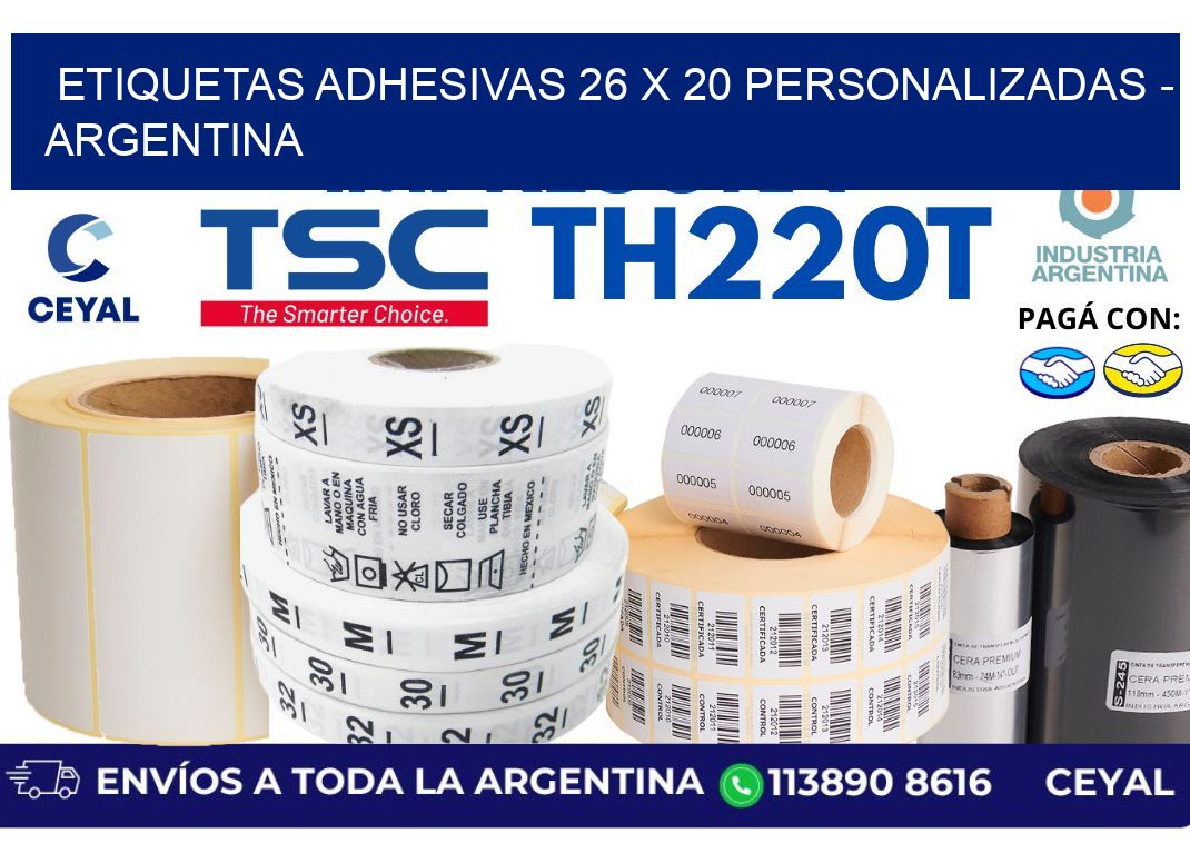etiquetas adhesivas 26 x 20 personalizadas - Argentina