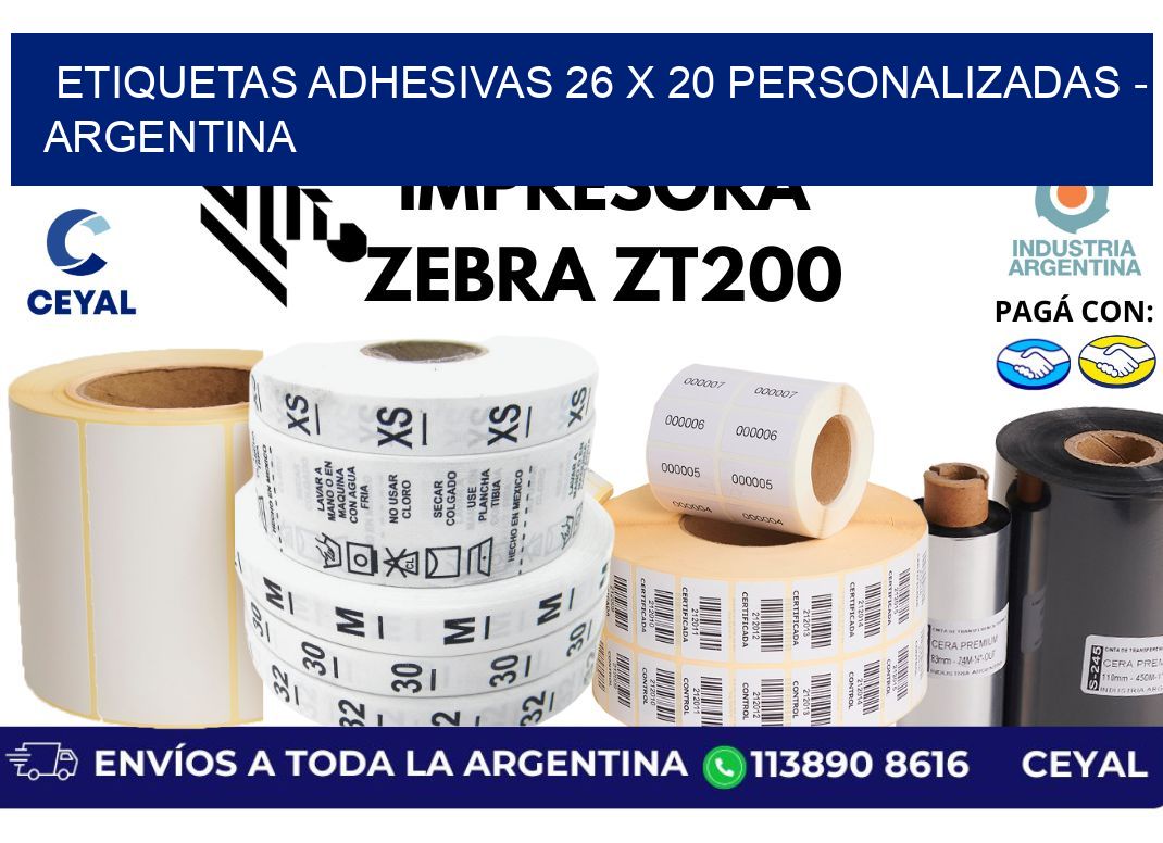 etiquetas adhesivas 26 x 20 personalizadas - Argentina