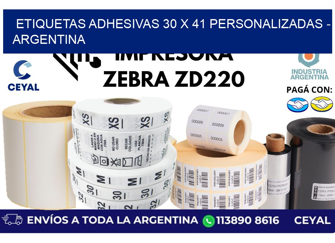 etiquetas adhesivas 30 x 41 personalizadas - Argentina