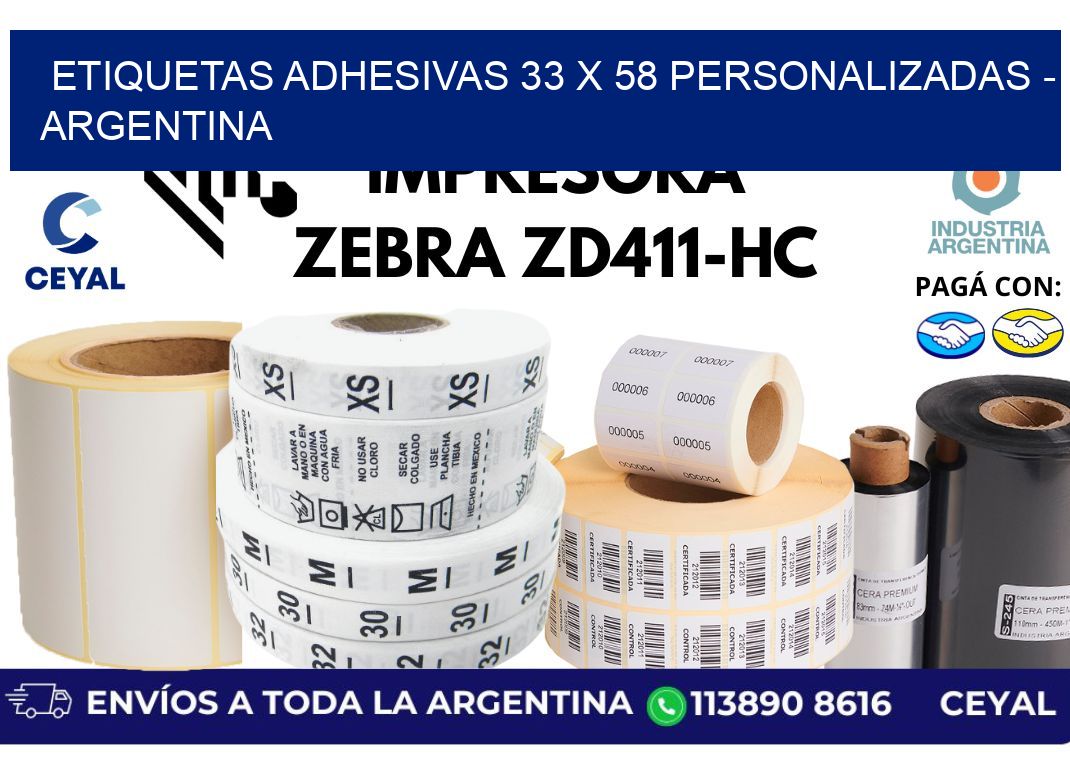 etiquetas adhesivas 33 x 58 personalizadas – Argentina