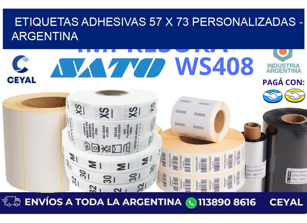 etiquetas adhesivas 57 x 73 personalizadas - Argentina
