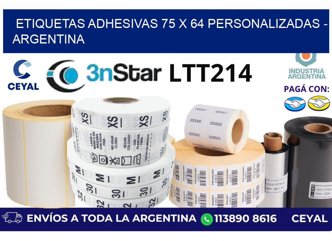 etiquetas adhesivas 75 x 64 personalizadas – Argentina