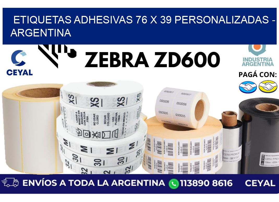 etiquetas adhesivas 76 x 39 personalizadas - Argentina