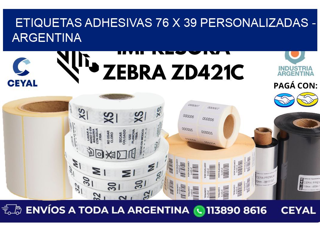 etiquetas adhesivas 76 x 39 personalizadas – Argentina