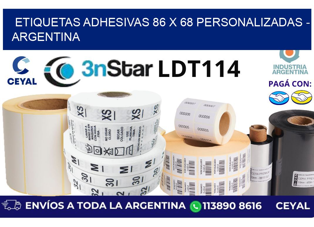 etiquetas adhesivas 86 x 68 personalizadas - Argentina