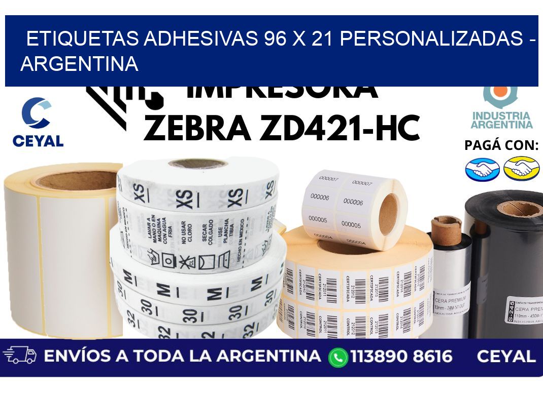 etiquetas adhesivas 96 x 21 personalizadas – Argentina