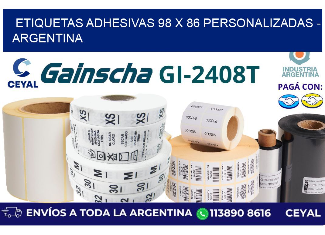 etiquetas adhesivas 98 x 86 personalizadas – Argentina