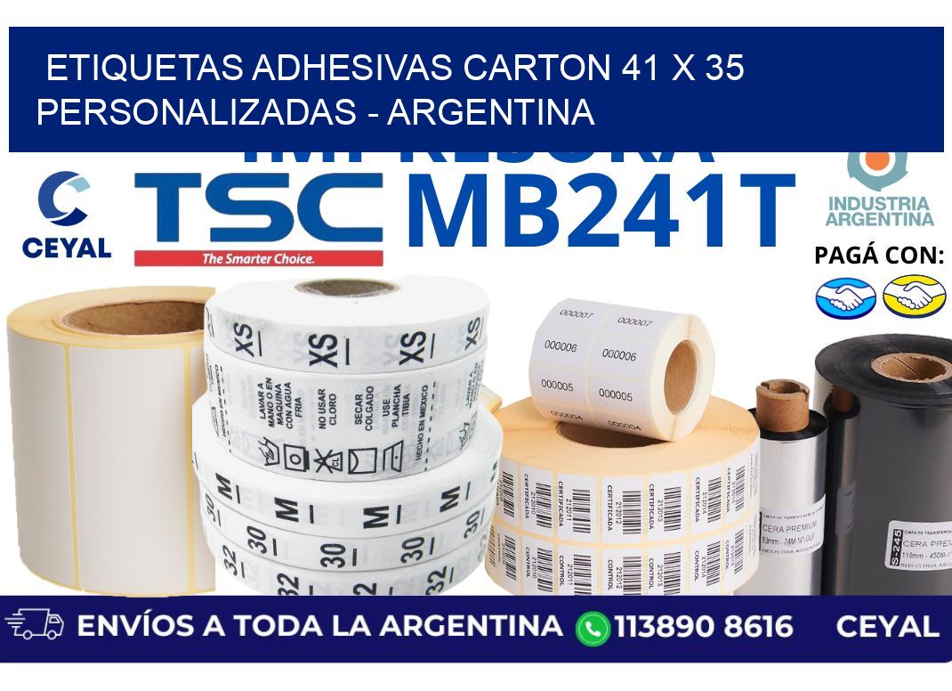 etiquetas adhesivas carton 41 x 35 personalizadas - Argentina