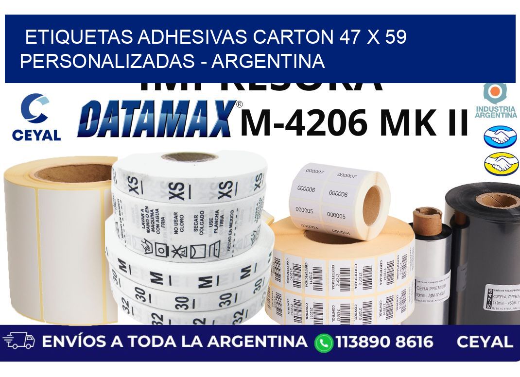 etiquetas adhesivas carton 47 x 59 personalizadas - Argentina