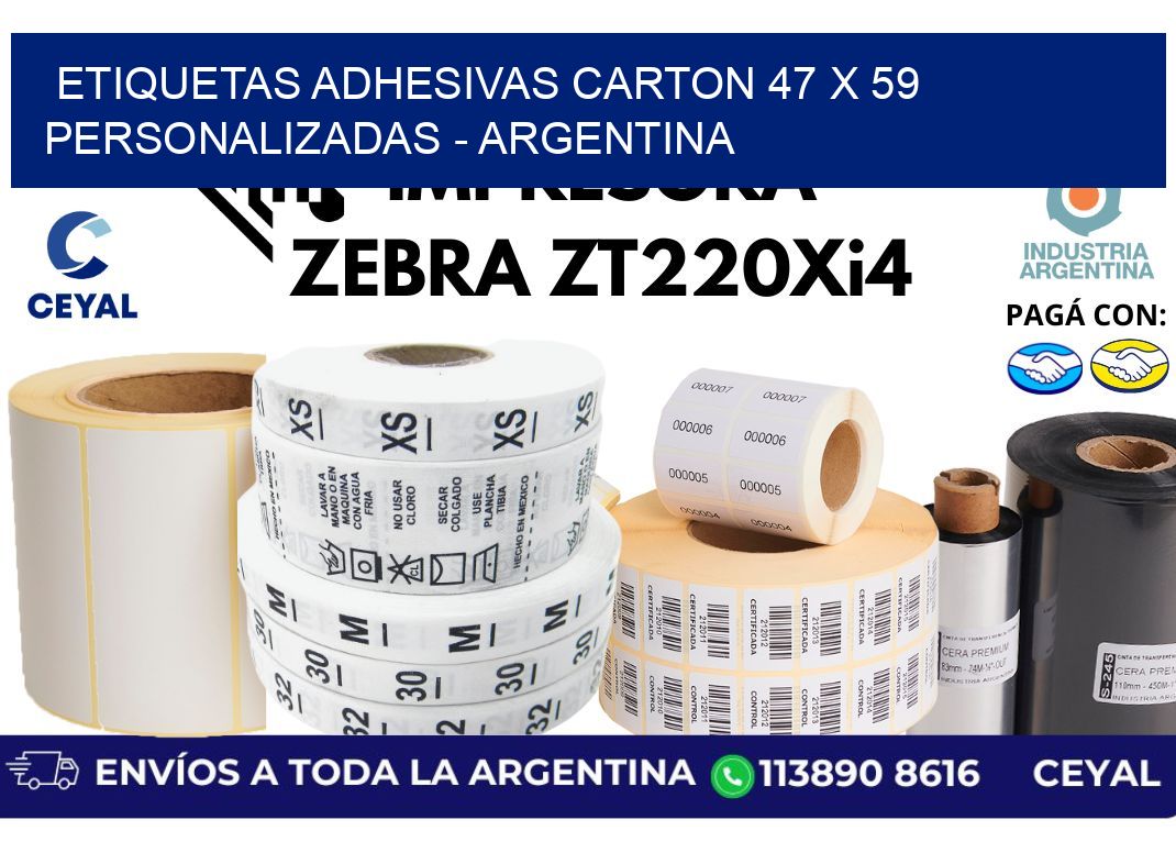 etiquetas adhesivas carton 47 x 59 personalizadas - Argentina
