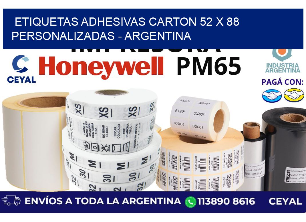 etiquetas adhesivas carton 52 x 88 personalizadas - Argentina