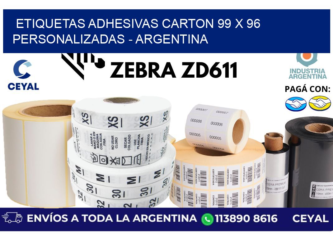 etiquetas adhesivas carton 99 x 96 personalizadas - Argentina