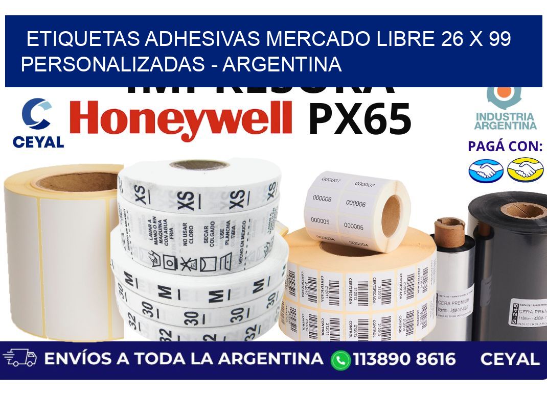 etiquetas adhesivas mercado libre 26 x 99 personalizadas – Argentina