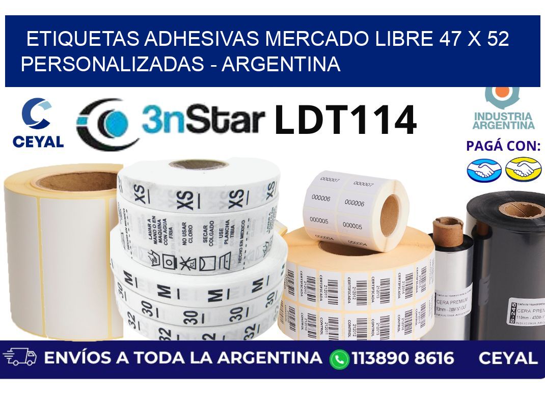 etiquetas adhesivas mercado libre 47 x 52 personalizadas - Argentina