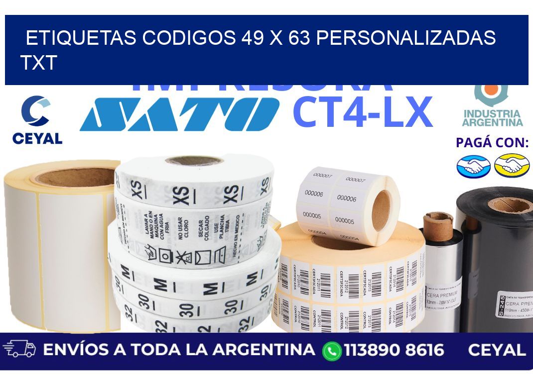 etiquetas codigos 49 x 63 personalizadas txt