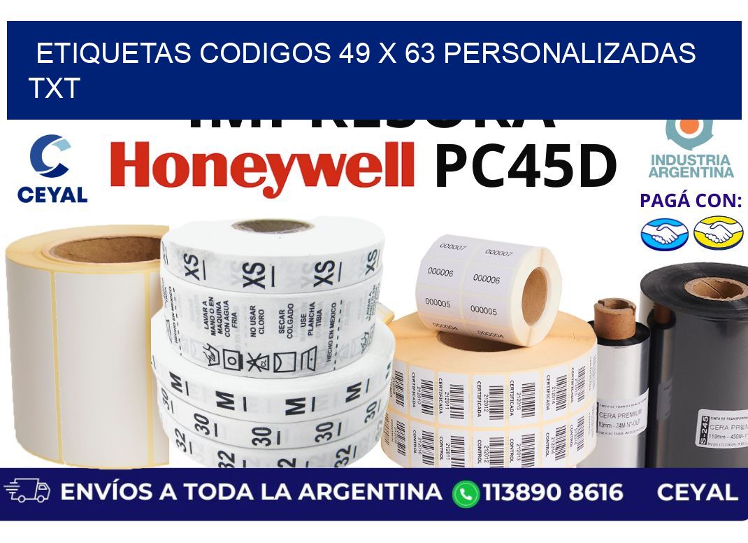 etiquetas codigos 49 x 63 personalizadas txt
