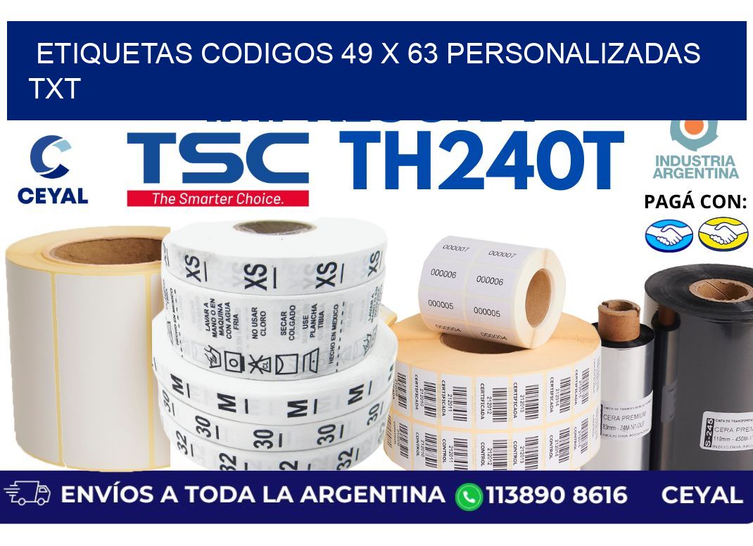 etiquetas codigos 49 x 63 personalizadas txt