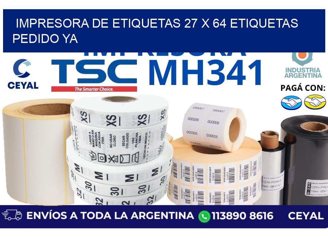 impresora de etiquetas 27 x 64 etiquetas pedido ya