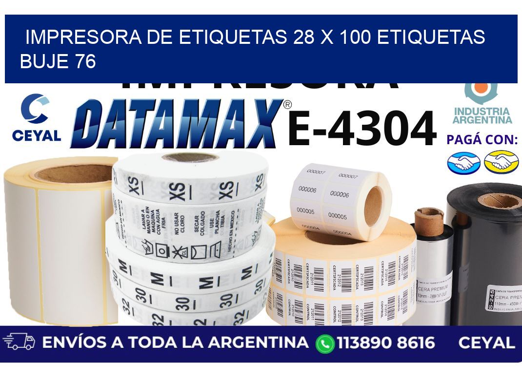 impresora de etiquetas 28 x 100 etiquetas buje 76