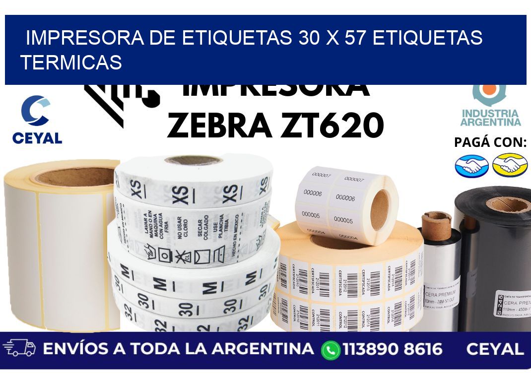 impresora de etiquetas 30 x 57 etiquetas termicas