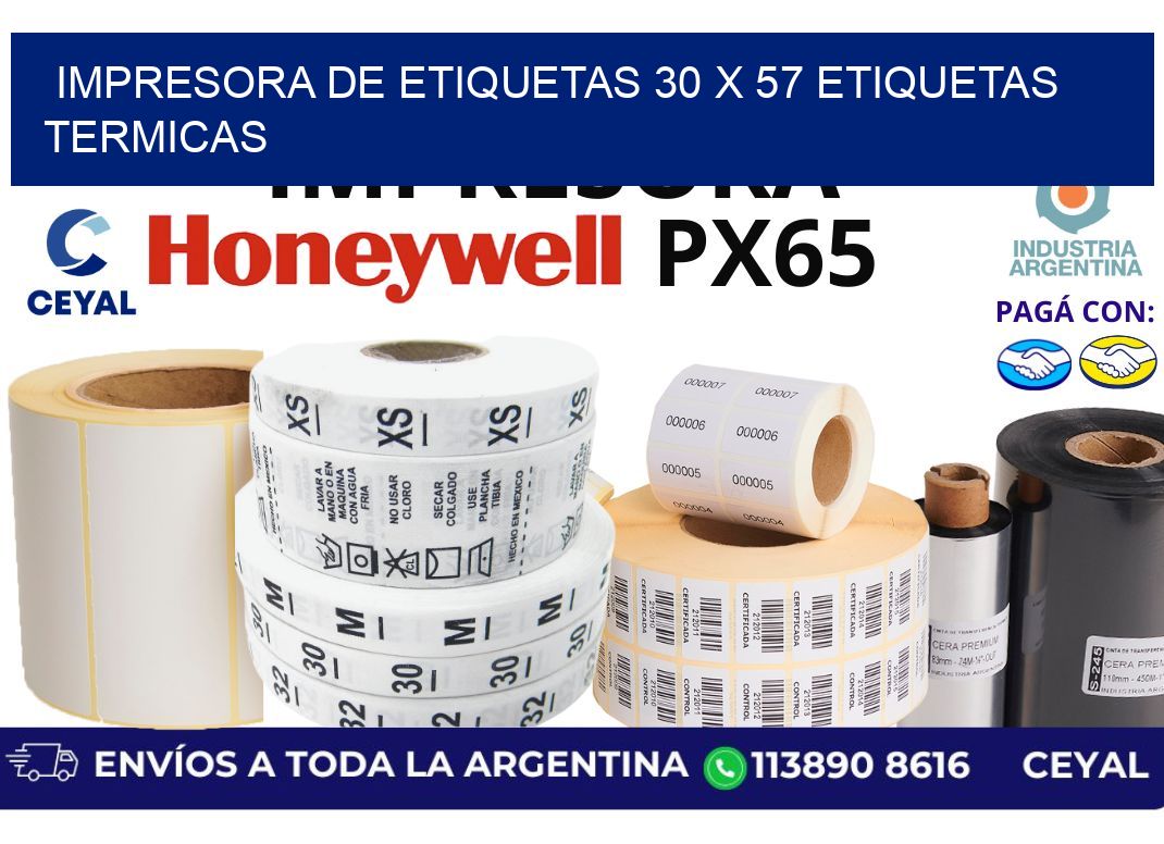 impresora de etiquetas 30 x 57 etiquetas termicas