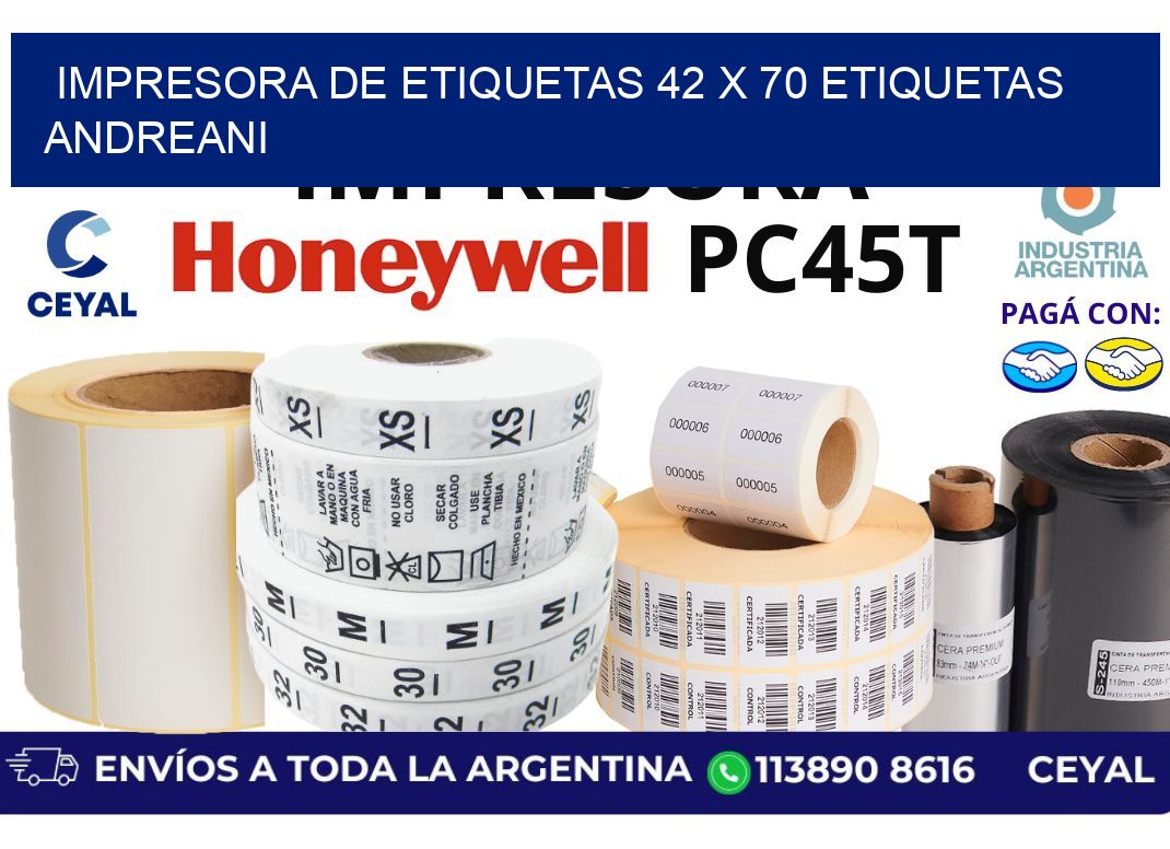 impresora de etiquetas 42 x 70 etiquetas andreani