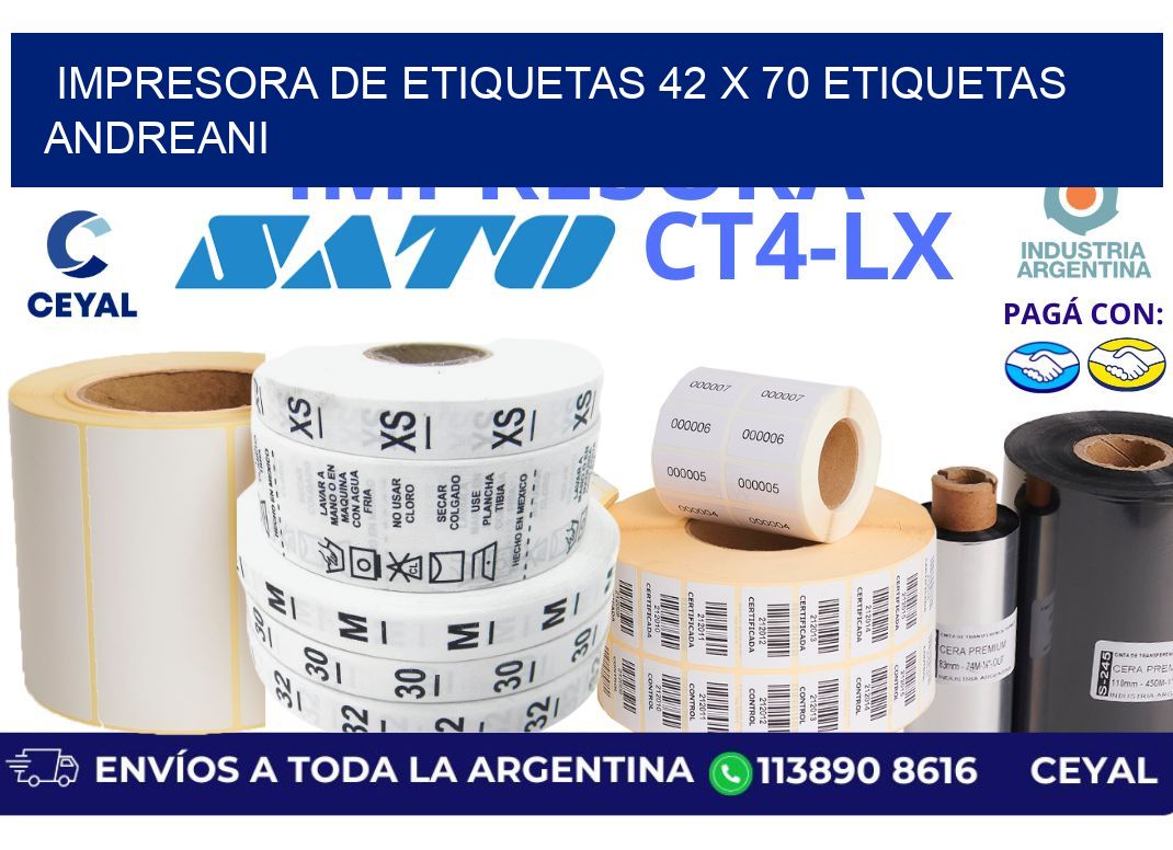 impresora de etiquetas 42 x 70 etiquetas andreani