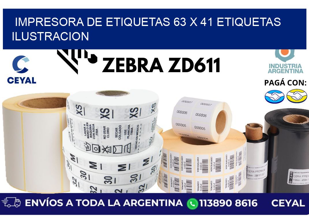 impresora de etiquetas 63 x 41 etiquetas ilustracion