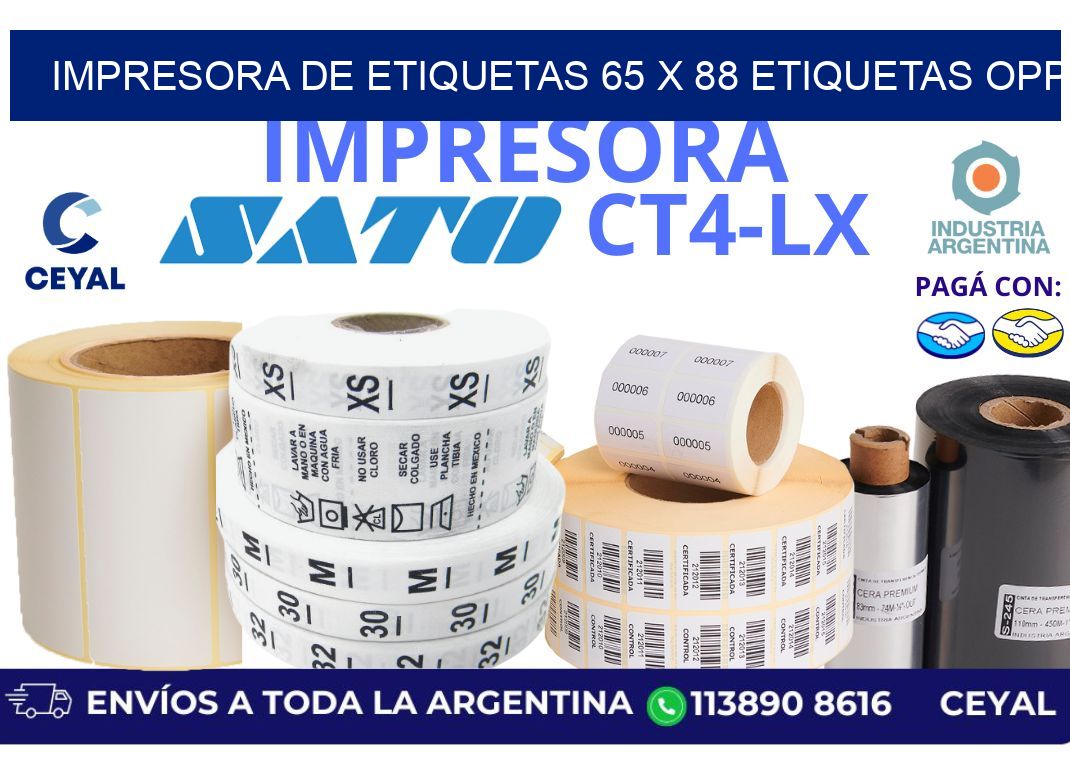 impresora de etiquetas 65 x 88 etiquetas opp