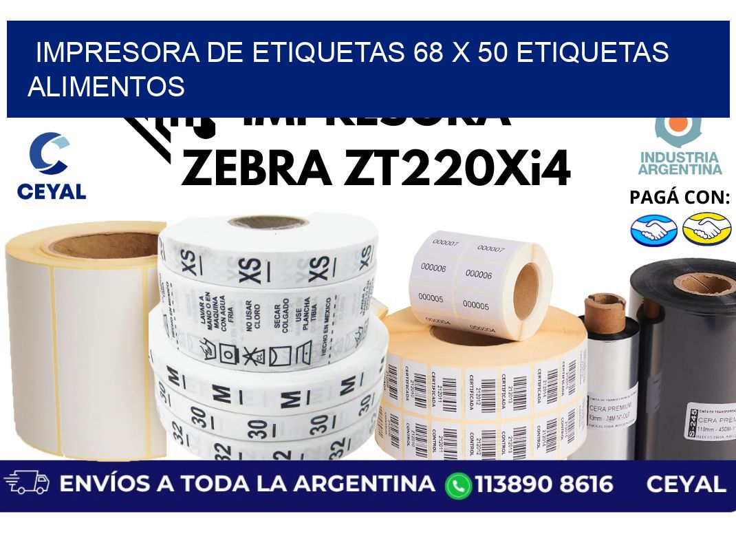 impresora de etiquetas 68 x 50 etiquetas alimentos